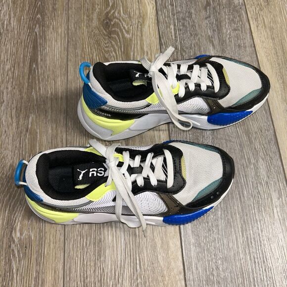 Puma RS-X 8W Jr Kids Youth US Size 5.5C 375894-01 Sneaker Shoes White Blue Black - Picture 2 of 11
